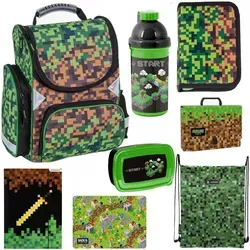 Set 8er GAME Schulranzen Ranzen Federmappe Turnbeutel Pixels Minecraft Motiv