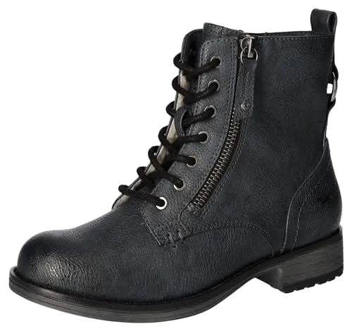 Mustang 5026-623 Stiefelette, Navy, 33 EU - Wanderschuhe mit dekorativem Zierreißverschluss am Schaft und wärmendem Innenfutter für gemütliche Ausflüge