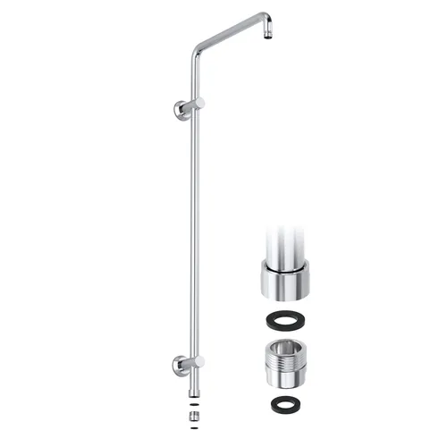 JOHO Edelstahl Steigrohr Duschstange mit Gewindeadapter - Badewannen- & Duschsysteme, hochwertige Edelstahl-Duschsäule mit fester Länge 92cm und 360° drehbar für vielseitige Montagemöglichkeiten.