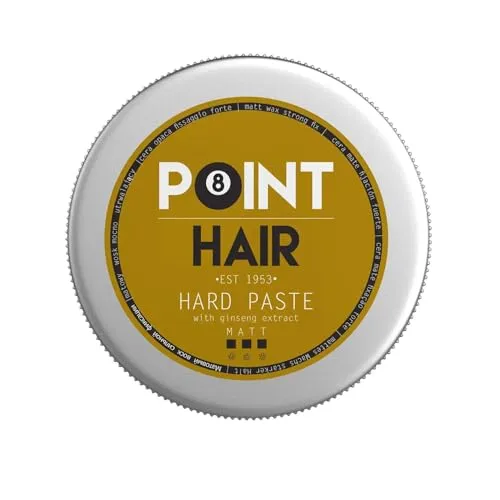 POINT HAIR Hard Paste 100 ml - Haarstyling-Produkte mit starkem Halt und Matt-Effekt, ideal für mittlere und kurze Haarschnitte. Angereichert mit Ginseng-Extrakt für eine revitalisierende Wirkung.