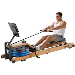 JOROTO Rudergerät aus Holz mit Wasserwiderstand - Erlebe realistisches Rudern mit dem 16L Wassertank für kraftvollen Widerstand. Ideal für effizientes Ganzkörpertraining und platzsparend klappbar – perfekt für dein Zuhause!