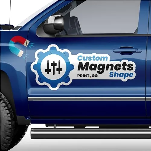 Produktbild Personalisierte Auto Magnetschilder mit Wunschtext | Hochwertige Magnetfolie für alle Autotypen
