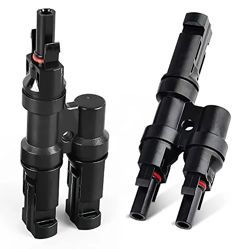 APOMOONS Y-Stecker Männlich/Weiblich set Solarsteckern T-Typ, Solar Photovoltaik Steckverbinder 2-fach Abzweigbuchsen, Y-Abzweig MMF+FFM für Parallelverbindung zwischen Solarpanel Kabelstecker