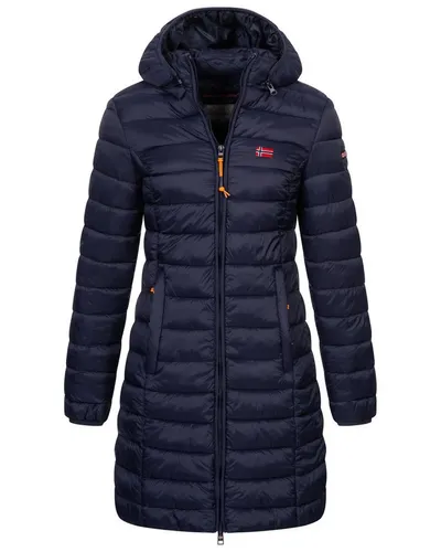 Geographical Norway Damen Winterjacke Steppmantel - Funktionsjacke mit abnehmbarer Kapuze, leicht und warm, ideal für kalte Tage und stilvolle Outfits.