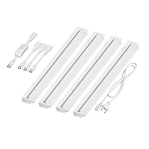 ledscom.de LED Unterbau-Leuchte LIWO 58cm, schwenkbar, mit Schalter, 37,478W, je 979lm, warmweiß, 4er Set