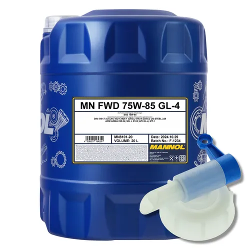 MANNOL FWD 75W-85 GL-4 20 L Motoröl - Hochleistungs-Motoröl für Getriebe, bietet hervorragenden Schutz und Leistung unter extremen Bedingungen.