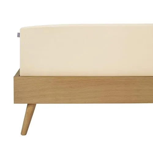 Schiesser Spannbettlaken Flexi 180 x 200 cm - Creme - Hochwertiges Spannbettlaken mit 95% Baumwolle und 5% Elasthan für perfekten Halt und Flexibilität, ideal für hohe Matratzen und Boxspringbetten. Pflegeleicht und schadstofffrei nach OEKO-TEX STANDARD 100.