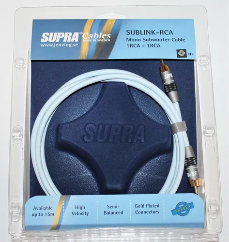Supra Cables SubLink-RCA - 4m - HiFi-Kabel, hochwertiges Mono-Subwooferkabel mit RCA-6 Steckern, ideal für A/V-Receiver und Subwoofer für ein beeindruckendes Klangerlebnis.