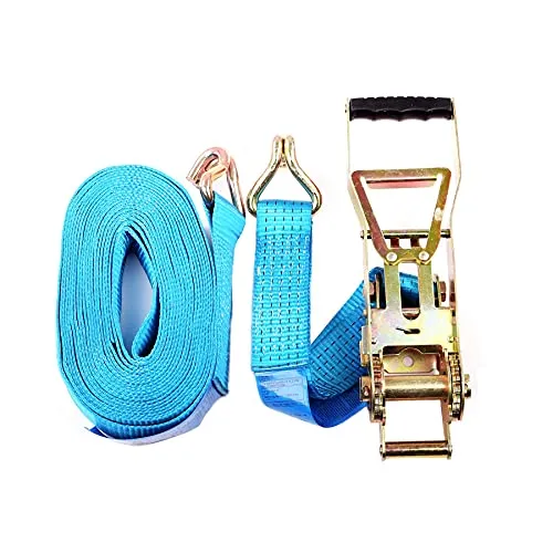 Spanngurt Zurrgurt Ratschengurt 10 m bis 5000 kg / 5000 daN, langer Hebel Langhebelratsche, zweiteilig 2-tlg Ratschengurt blau, 50 mm Gurtbreite