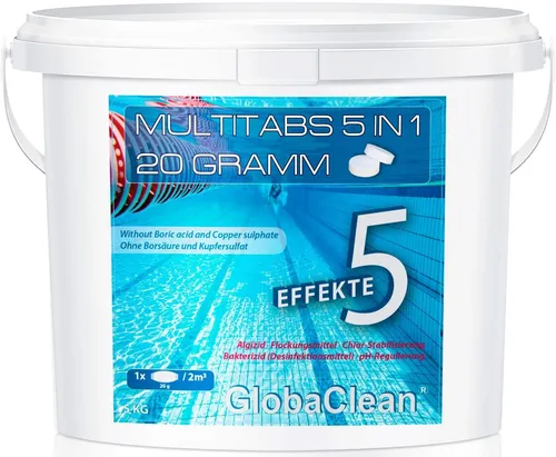 Pool Multitabs 5 in 1 - 20g - Pool Chlor - Chlortabletten für Pool - 5 kg