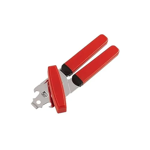 Fackelmann 09141 Zangen-Dosenöffner für Linkshänder, Rot / Silber