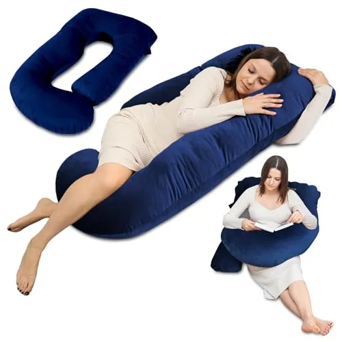 Totsy Baby Schwangerschaftskissen J-Form - Komfortkissen XXL für Seitenschläfer - Ergonomisches Schwangerschaftskissen in J-Form, ideal zur Unterstützung von Kopf, Nacken und Bauch. Der abnehmbare Bezug sorgt für einfache Pflege und hygienische Nutzung. Perfekt für entspannten Schlaf und vielseitigen Einsatz!