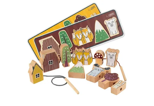 Hej Lønne Lernspielzeug Fädelspiel ab 2 Jahren, Kinder Spielzeug für Feinmotorik und Förderung der Kreativität und Koordination