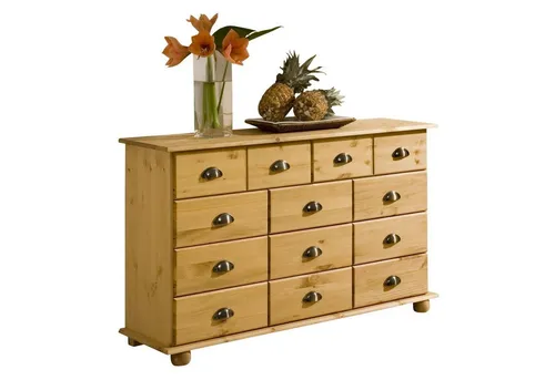 IDIMEX Kommode COLMAR - Schubladenschrank mit 11 Schubladen - Kommode aus massivem Kiefernholz, gebeizt und gewachst. Bietet viel Stauraum und besticht durch ihr elegantes Design, ideal für jeden Wohnraum.