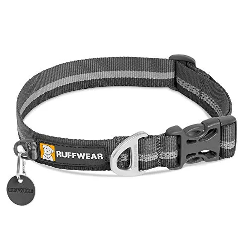 RUFFWEAR Crag Hundehalsband – Reflektierendes Halsband für Hunde, Granitgrau, 28–36 cm - Weiteres Autozubehör mit reflektierenden Eigenschaften. Schützt Ihren Hund bei Dunkelheit und ermöglicht einfache Anpassung dank benutzerfreundlicher Schnalle.