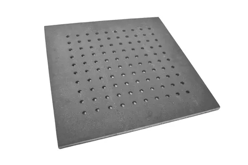 SEZAM Ofenrost 40 x 40 cm Gusseisen Gussrost mit Löcher Kaminrost eckig Ascherost Kaminofen Tafelrost Rost Ofengitter Kamin