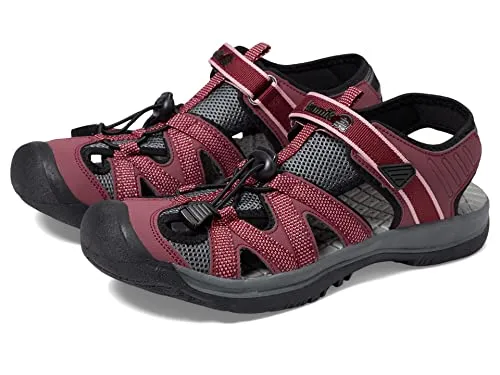 Kamik Islander2 Sandale vegan rot 40 EU - Wanderschuhe, sportliche Sandale in burgund, vegan und nachhaltig, ideal für Outdoor-Aktivitäten mit offenem Design und leicht profiliertem Gummi-Laufsohlenprofil.
