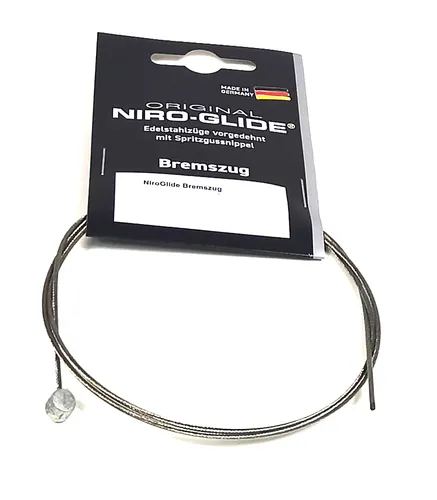 Bremszug 1,5 x 2050 mm Niro-Glide Walzennippel Edelstahl Brems-Seil