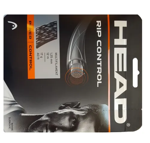 Head Tennissaite Rip Control (Kontrolle+Armschonung) schwarz/weiss 12m Set, Saitendicke: 1.25