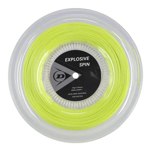 Dunlop Tennissaite Explosive Spin - Gelb 200 Meter Rolle - Tennissaiten aus hochwertigem Co-Polyester für maximale Haltbarkeit und verbesserten Spin. Ideal für ambitionierte Spieler, die Leistung und Langlebigkeit suchen.