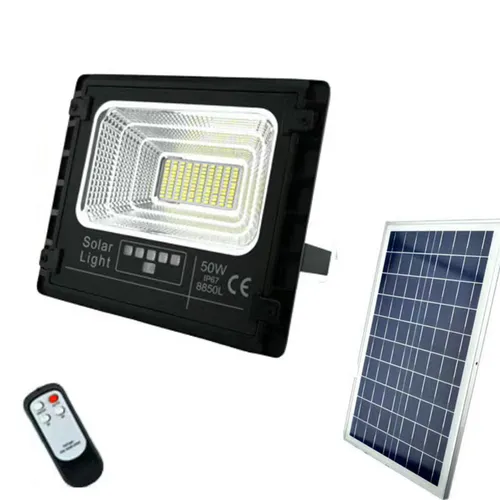 LED Scheinwerfer 50W mit Solarpanel und Dämmerungssensor