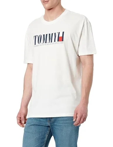 Tommy Jeans Herren TJM Reg DNA Flag Tee EXT Dm0dm21941 S/S T-Shirt - T-Shirts für Herren, bequemes Kurzarmshirt aus 100% regenerativer Baumwolle, ideal für lässige Outfits und als Geschenk.