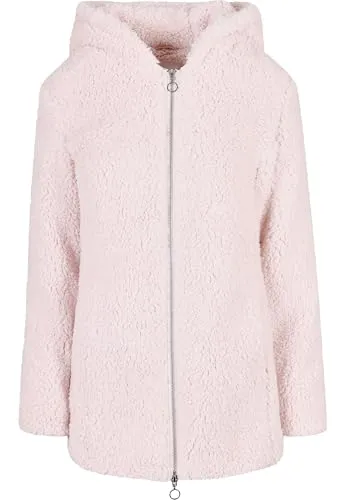 Urban Classics Women's Ladies Sherpa Jacket, pink, XL - Funktionsjacke aus weichem Sherpa-Stoff, leicht tailliert mit praktischem Two-way-Zipper und großen Seitentaschen für optimalen Komfort.