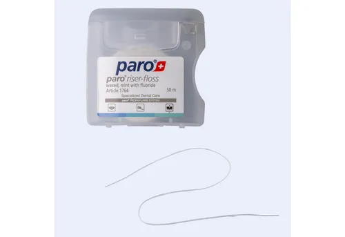 paro Zahnseide riser-floss Zahnseide gewachst & fluoridiert, Mint, 50 m, (1-St)