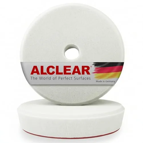 ALCLEAR 5095S Polierpad Auto Polierschwämme, weich für RUPES® Poliermaschine, Durchmesser : 95/80x25 mm, weiß, 2er Set, Polierpad, Polierschwamm f. Autopflege