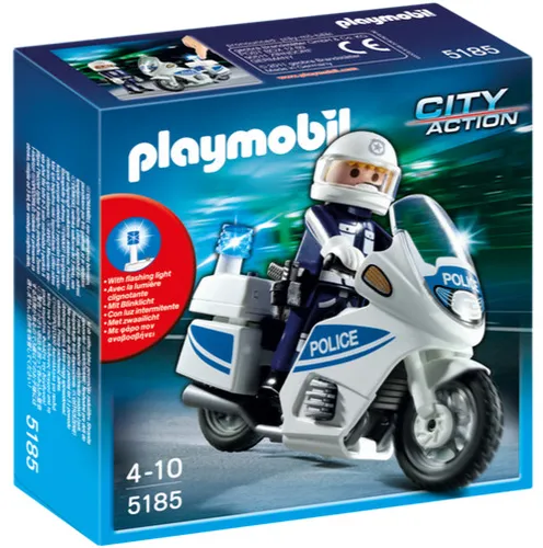 PLAYMOBIL 5185 Polizeimotorrad – Abenteuer für kleine Polizisten