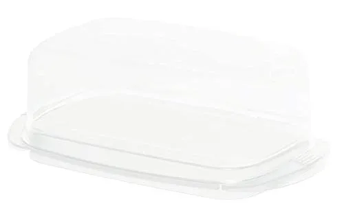 Rotho Fresh Butterdose aus Polypropylen 18 x 9,5 x 6,5 cm Transparent/Weiß