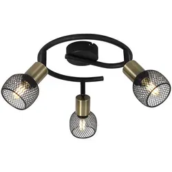 Fiastra Strahler Metall Schwarz Matt, 3X E14 - Eleganter Deckenstrahler aus schwarz-mattem Metall, individuell gestaltbar mit E14-Leuchtmitteln für perfektes Lichtambiente in jedem Raum.