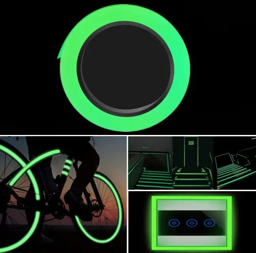 Frdelma Fluoreszierendes Klebeband, 10m Leuchtendes Band Markierungsband Luminous Leuchtendes Klebeband Selbstklebendem Band als Fahrrad Tape (10mm Breite)