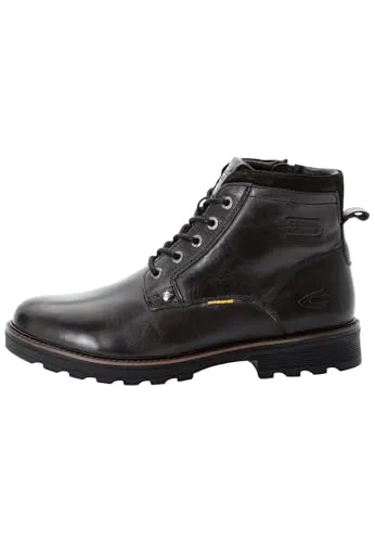 camel active Herren Flow Boots aus Leder Schwarz - Komfortable Wanderschuhe - Wanderschuhe aus hochwertigem Echtleder, wasserabweisend und mit herausnehmbarer Innensohle für optimalen Tragekomfort.