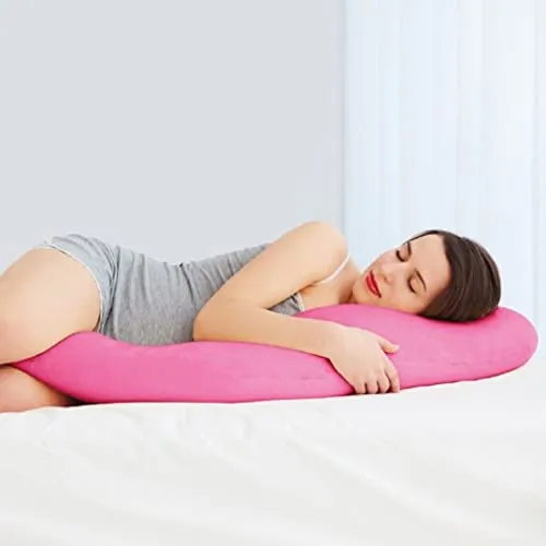 Seitenschläferkissen 40x140 cm - Hochwertiges Stillkissen in Pink mit abnehmbaren Bezug - Kissen für optimale Körperanpassung, vielseitig einsetzbar als Still- oder Kopfkissen. Hochwertiges, allergikerfreundliches Material für erholsame Nächte.
