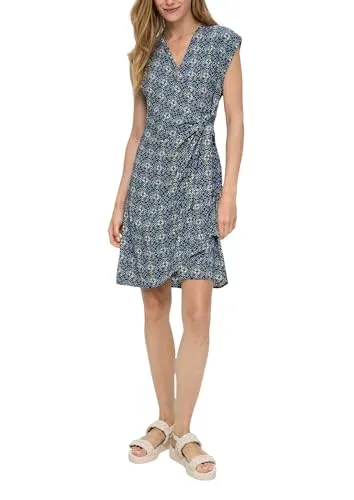 s.Oliver Viskose-Kleid im Relaxed Fit mit Knoten-Detail in blau von s.Oliver