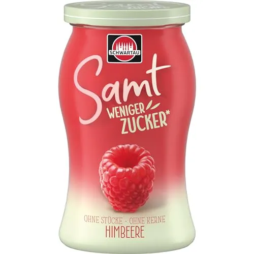 Schwartau Samt Weniger Zucker Himbeere, zuckerreduzierter Fruchtaufstrich, 255g