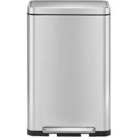 PROREGAL 30 Liter Treteimer aus Edelstahl mit Stay-Open-Deckel - Eleganter rechteckiger Treteimer mit 30 Litern Volumen, extra breitem Pedal und gedämpftem Deckel. Ideal für hygienisches Abfallmanagement mit antibakterieller Beschichtung und eingebautem Geruchsfilter.