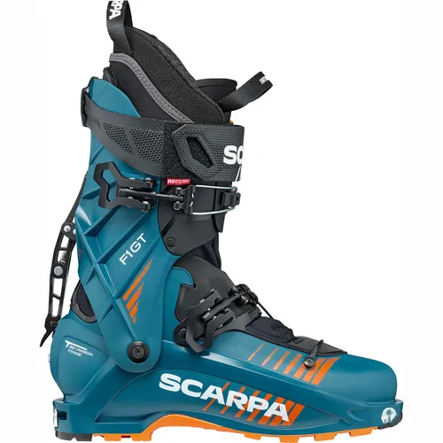 Scarpa F1 GT Herren Tourenskischuh - petrol/orange - Skischuhe für technische Hochtouren mit Wave Lite Closure System und Overlap Shield Tech Gamasche für optimalen Komfort und Anpassung ohne Druckstellen. Ideal für anspruchsvolle Tourengeher.