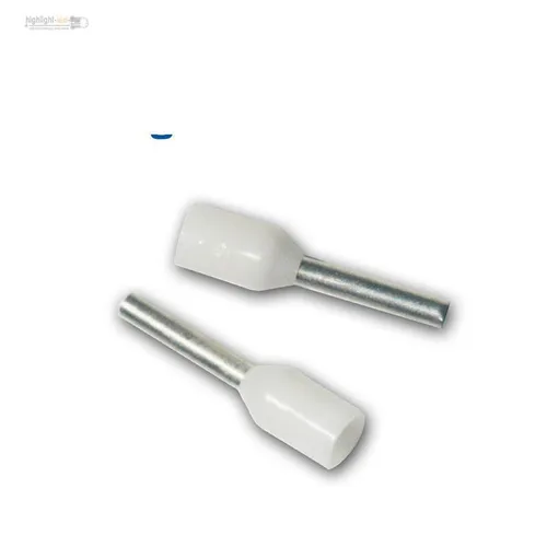 Aderendhülsen weiß, für 0,75mm² Kabel, Schaft isoliert, weiße Aderendhülse 100