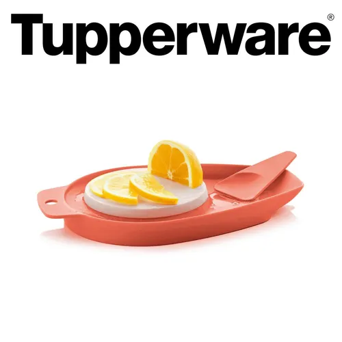 Tupperware Schneidebrett Mamsell+Spatel mit Ablaufrinne von Tupperware