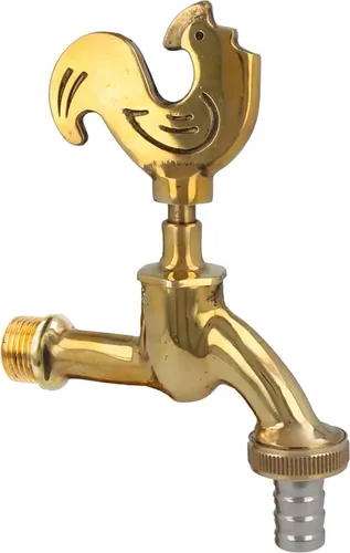 tecuro Nostalgie-Auslaufventil GOCKEL, 1/2 Zoll Wandanschluss, Messing poliert