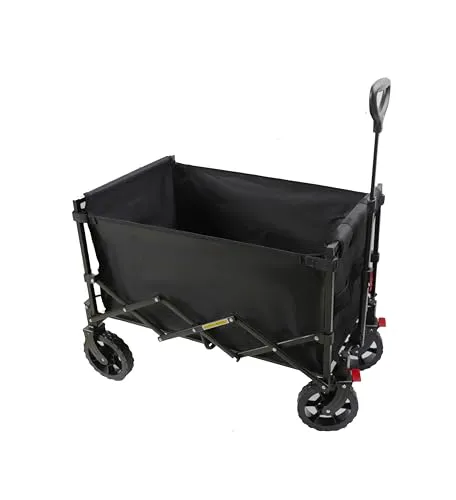 HC Outdoor Bollerwagen faltbar - Ideal für Strand und Camping - Faltbarer Bollerwagen in Anthrazit, klappbar und robust aus pulverbeschichtetem Stahl. Perfekt für Transport, Camping und Festivals mit einer Gewichtskapazität von 80 kg.