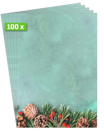 SIGEL Weihnachtsbriefpapier Green Christmas Motiv DIN A4 90 g/qm