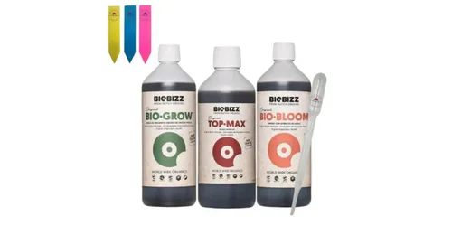 Biobizz Indoor Try Pack 3-teilig - Praktisches Set für biologischen Indoor-Anbau mit 3 organischen Düngern. Ideal für Einsteiger und Profis, leicht anzuwenden und für Erde sowie Kokos geeignet.