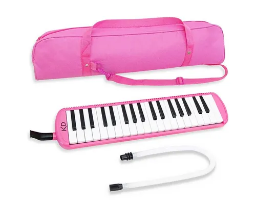 keepdrum Melodica Pink - 37 Tasten mit Tasche - Melodica für Einsteiger und Profis, 37 Tasten, stimmgenau (440Hz), ideal für musikalische Früherziehung, inklusive praktischer Tragetasche und Zubehör.
