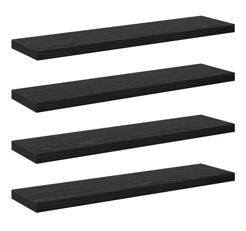 vidaXL Bücherregal Regalbrett 4 pcs Schwarz 40 x 10 x 1,5 cm Holzwerkstoff, 4-tlg.