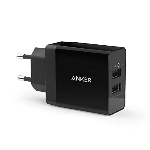 Anker 24W 2 Port USB Ladegerät PowerIQ Quick Charge 2.0 - Ladegeräte & Dockingstationen mit 2 Ports für schnelles Laden, ideal für iPhone und Android Geräte, kompakt und leistungsstark.