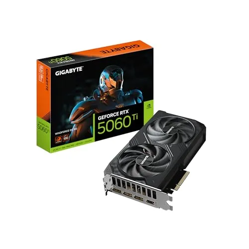 GIGABYTE GeForce RTX 5060 Ti WINDFORCE OC 8G Grafikkarte – 8 GB GDDR7, PCI-E 5.0, hohe Leistung für Gaming