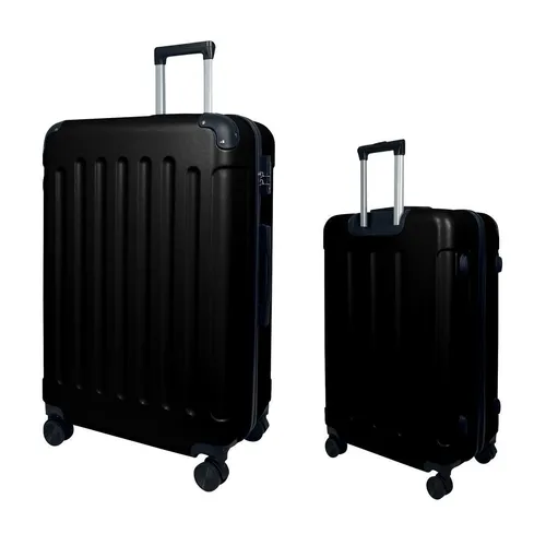 Reisetasche Schwarz XL (75cm) Koffer ABS Tasche Trolley Zwillingsrollen